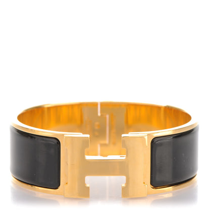 Hermes Enamel Wide Clic Clac H Bracelet PM Black 1 of 4