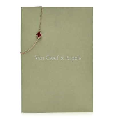 Van Cleef & Arpels 18K Rose Gold Carnelian Sweet Alhambra Bracelet 4 of 4