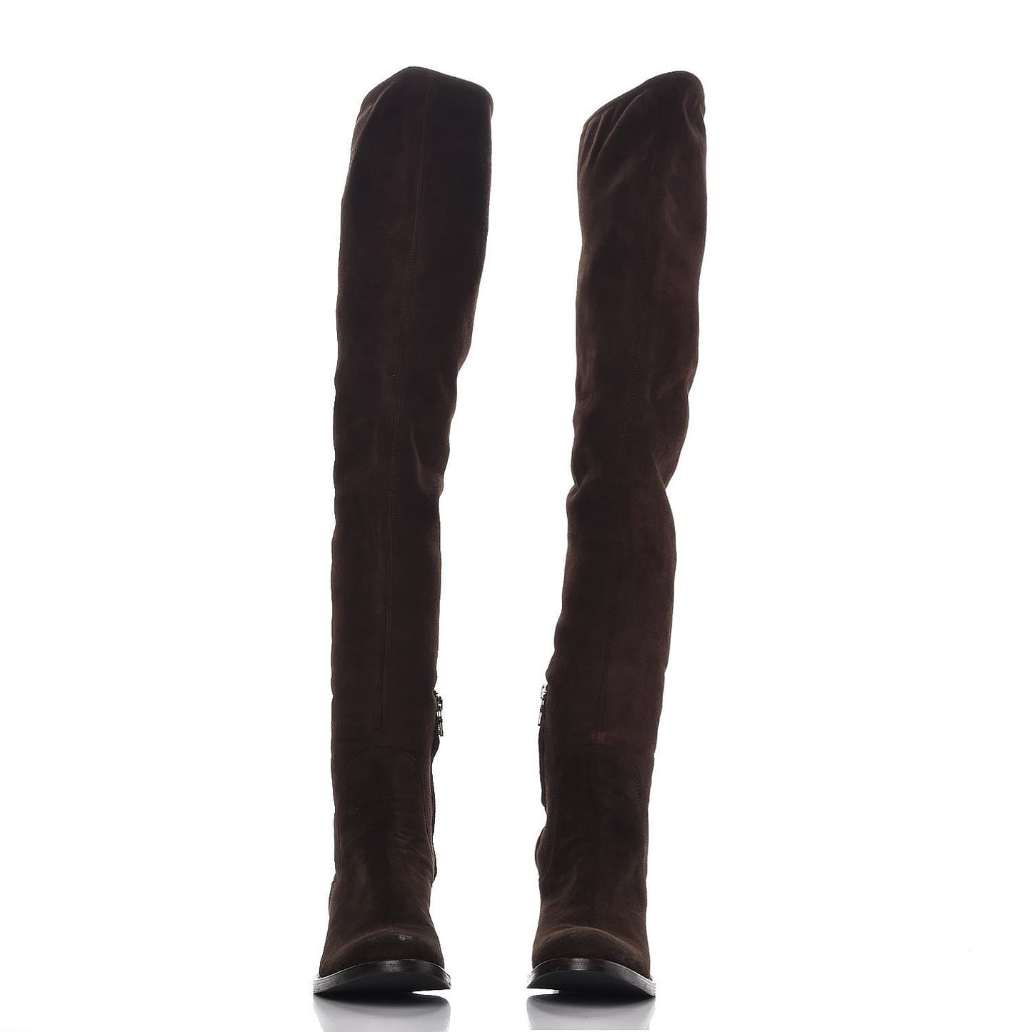 Suede High Boots 37 Brown