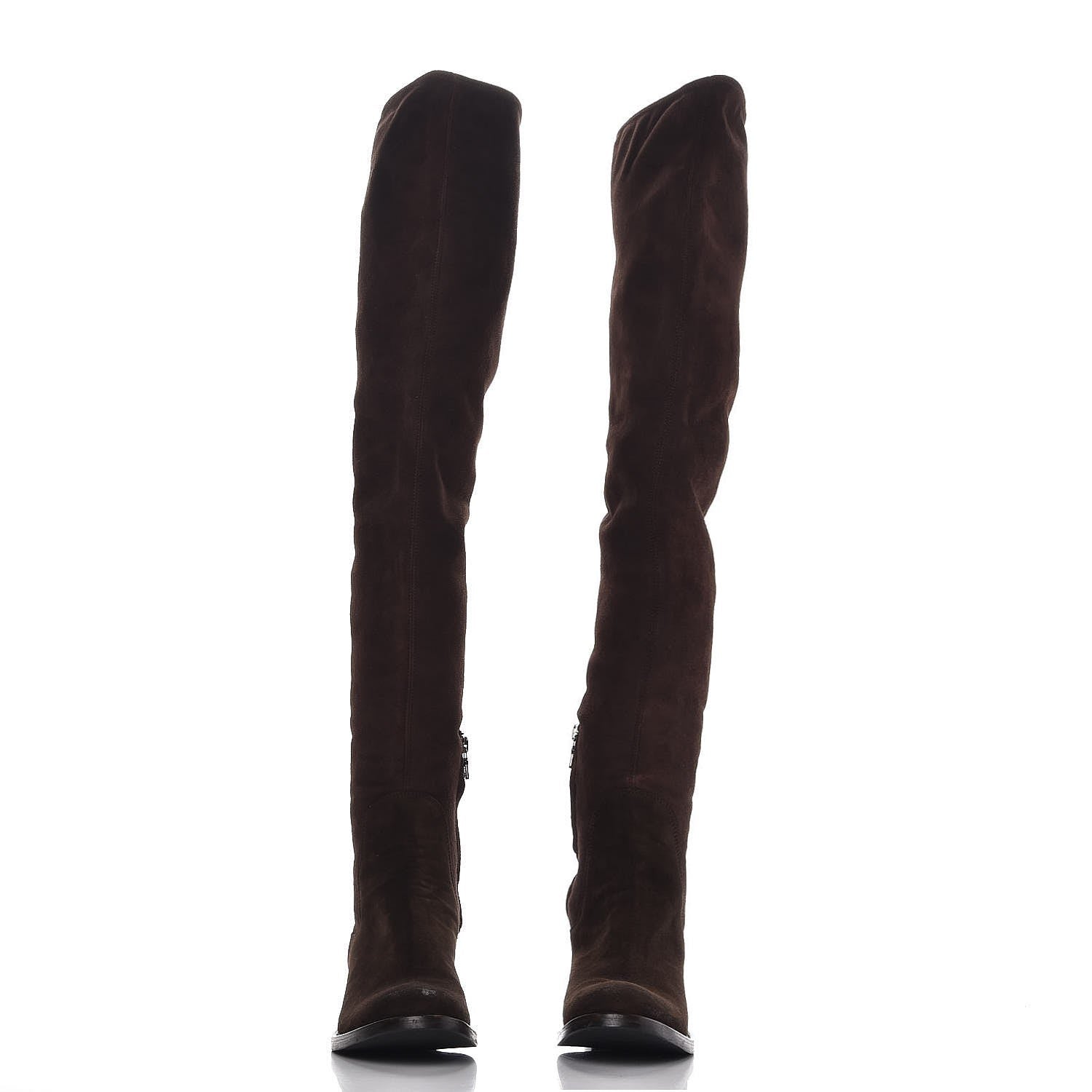 Prada Suede High Boots 37 Brown 2 of 9
