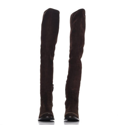 Prada Suede High Boots 37 Brown 2 of 9