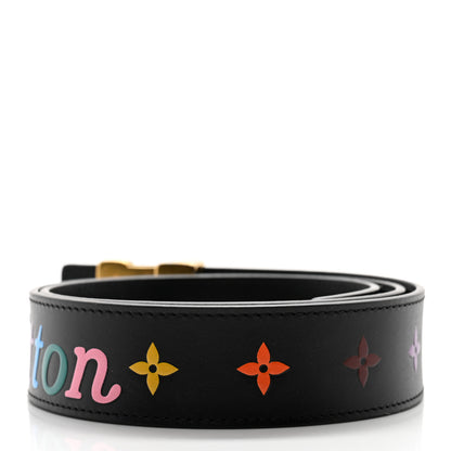 Louis Vuitton Calfskin 35mm LV New Wave Belt 80 32 Black 2 of 9