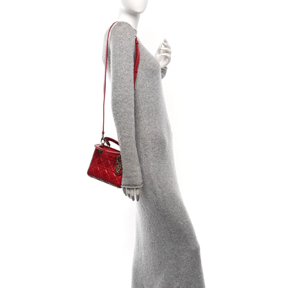 Christian Dior Lambskin Cannage Mini Lady Dior Red 3 of 11