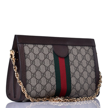 Gucci GG Supreme Monogram Web Small Ophidia Chain Shoulder Bag Brown 3 of 8