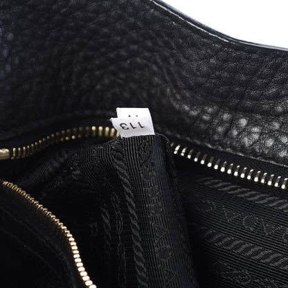Prada Vitello Daino Buckle Tote Black 7 of 12