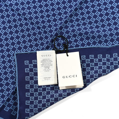 Gucci Silk Square G Monogram Handkerchief Blue 4 of 4