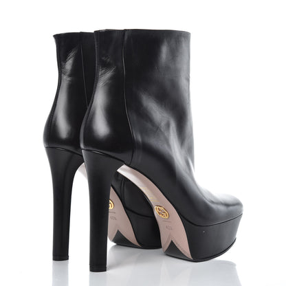 Gucci Malaga Kid Leila Platform Ankle Boots 40.5 Black 4 of 9