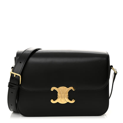 Celine Shiny Calfskin Medium Triomphe Black 1 of 11