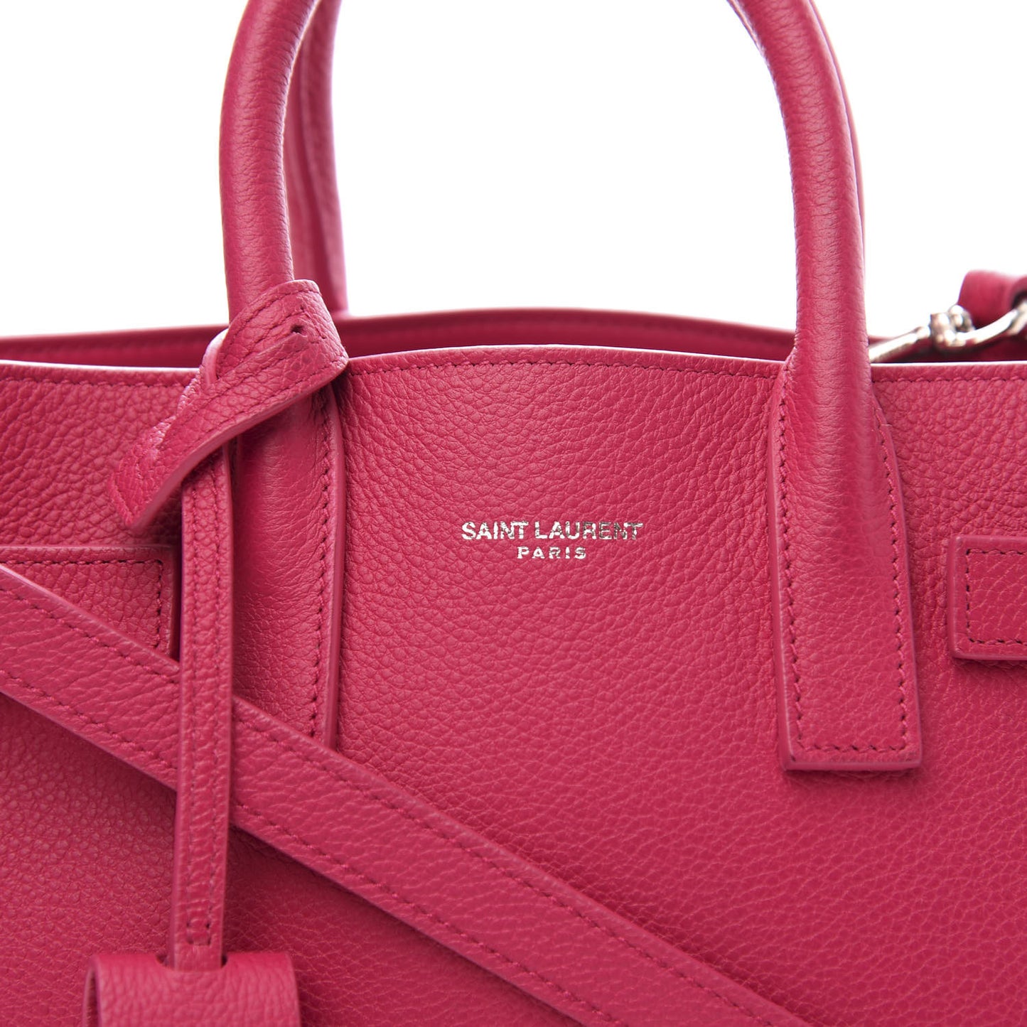 Grained Calfskin Nano Sac De Jour Fuchsia
