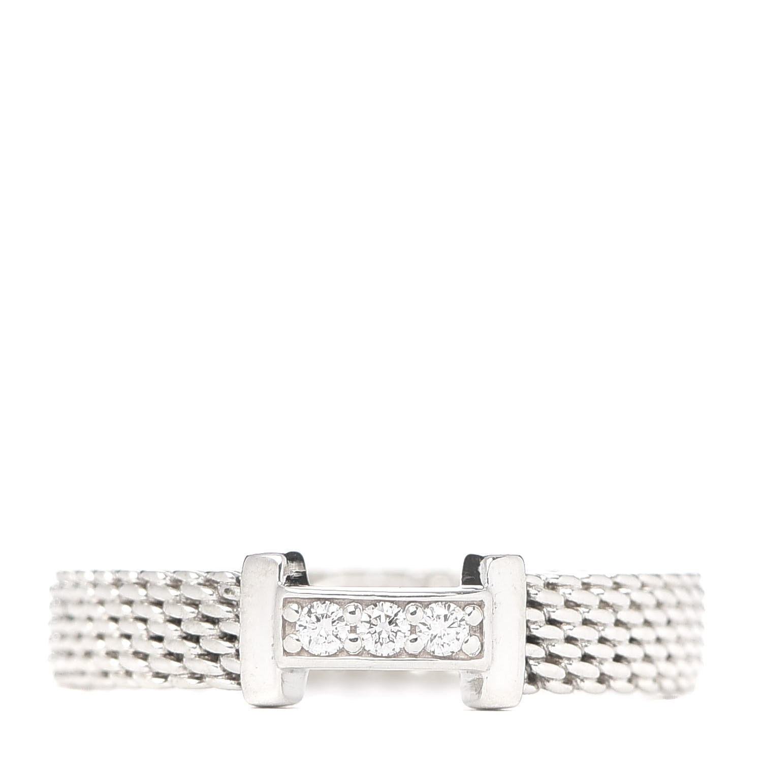 Tiffany Sterling Silver Diamond Narrow Somerset Ring 49 5 1 of 4