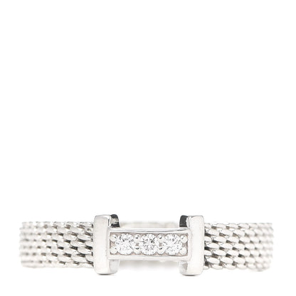 Tiffany Sterling Silver Diamond Narrow Somerset Ring 49 5 1 of 4