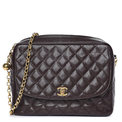 Chanel Caviar Quilted Flap Camera Case Brown 1 of 15