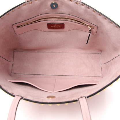 Valentino Garavani Grained Calfskin Small Rockstud Shoulder Tote Water Rose 5 of 9
