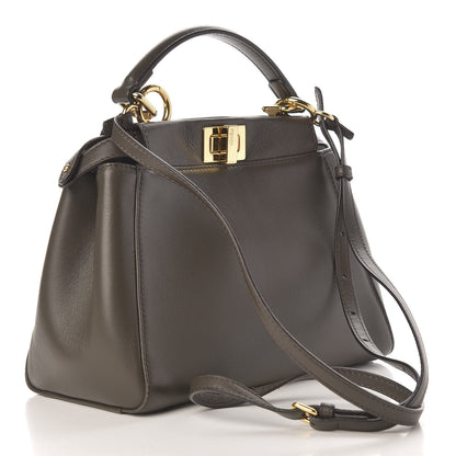 Fendi Nappa Mini Peekaboo Iconic Satchel Carbone 3 of 9