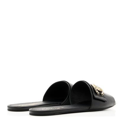 Chanel Lambskin Pearl Crystal CC Sandals 39.5 Black 4 of 9