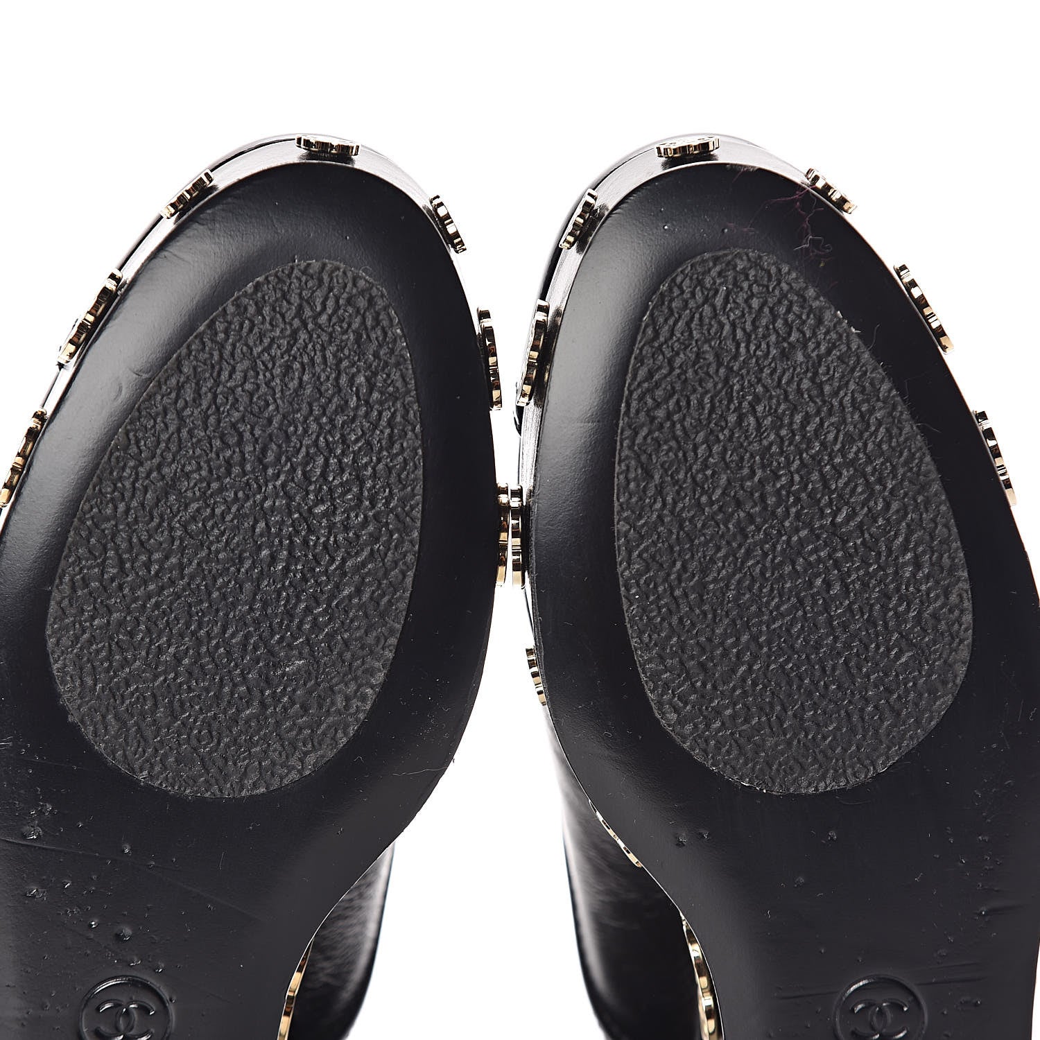 Chanel Crumpled Calfskin Lace Up Platform Oxford 37.5 Black 9 of 11