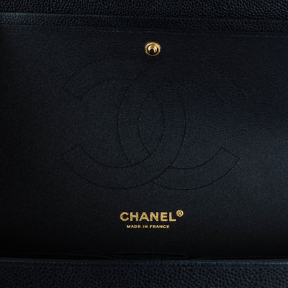 Chanel Caviar Quilted Jumbo Double Flap Navy Blue 7 of 9