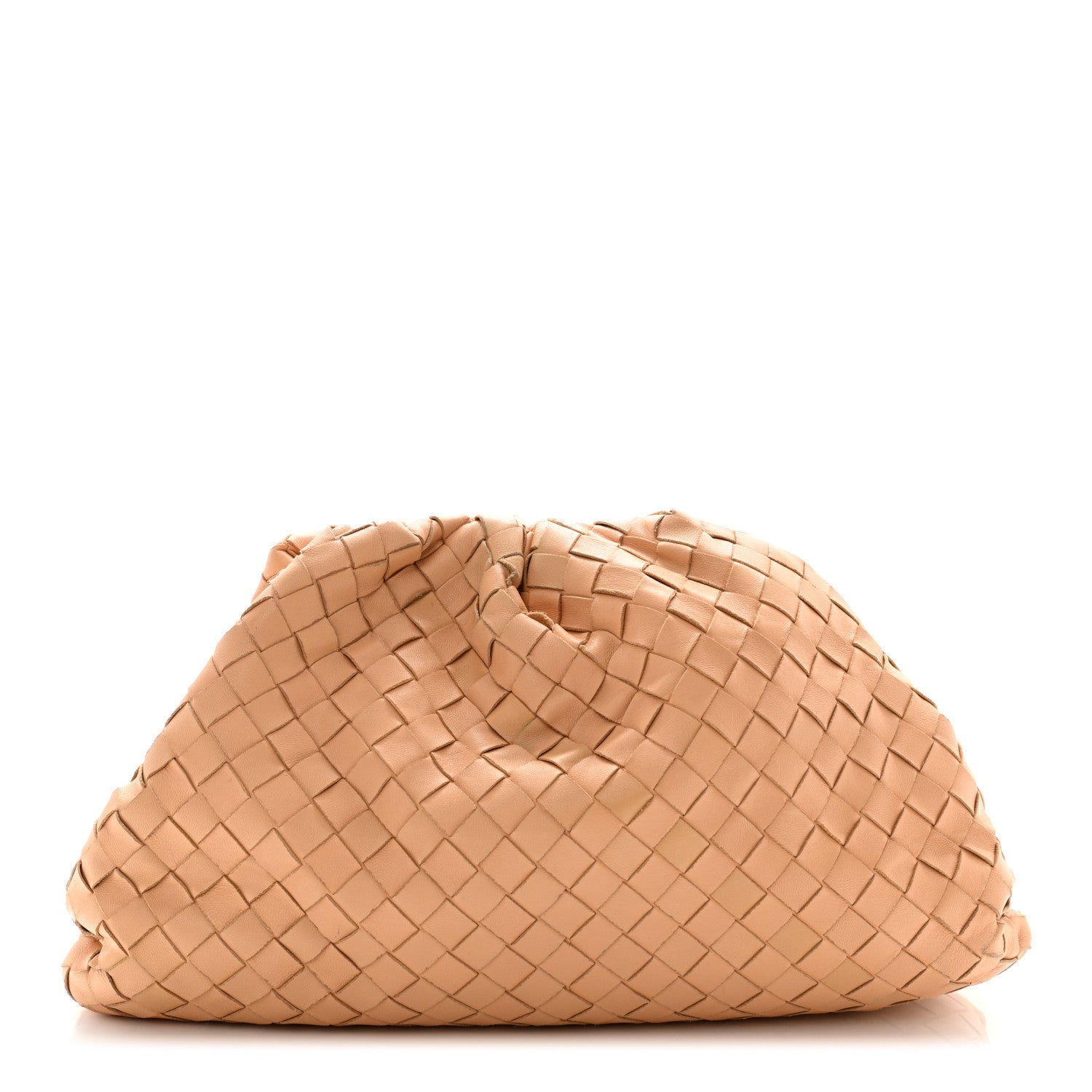 Bottega Veneta Nappa Maxi Intrecciato The Pouch Oversized Clutch Almond 1 of 7