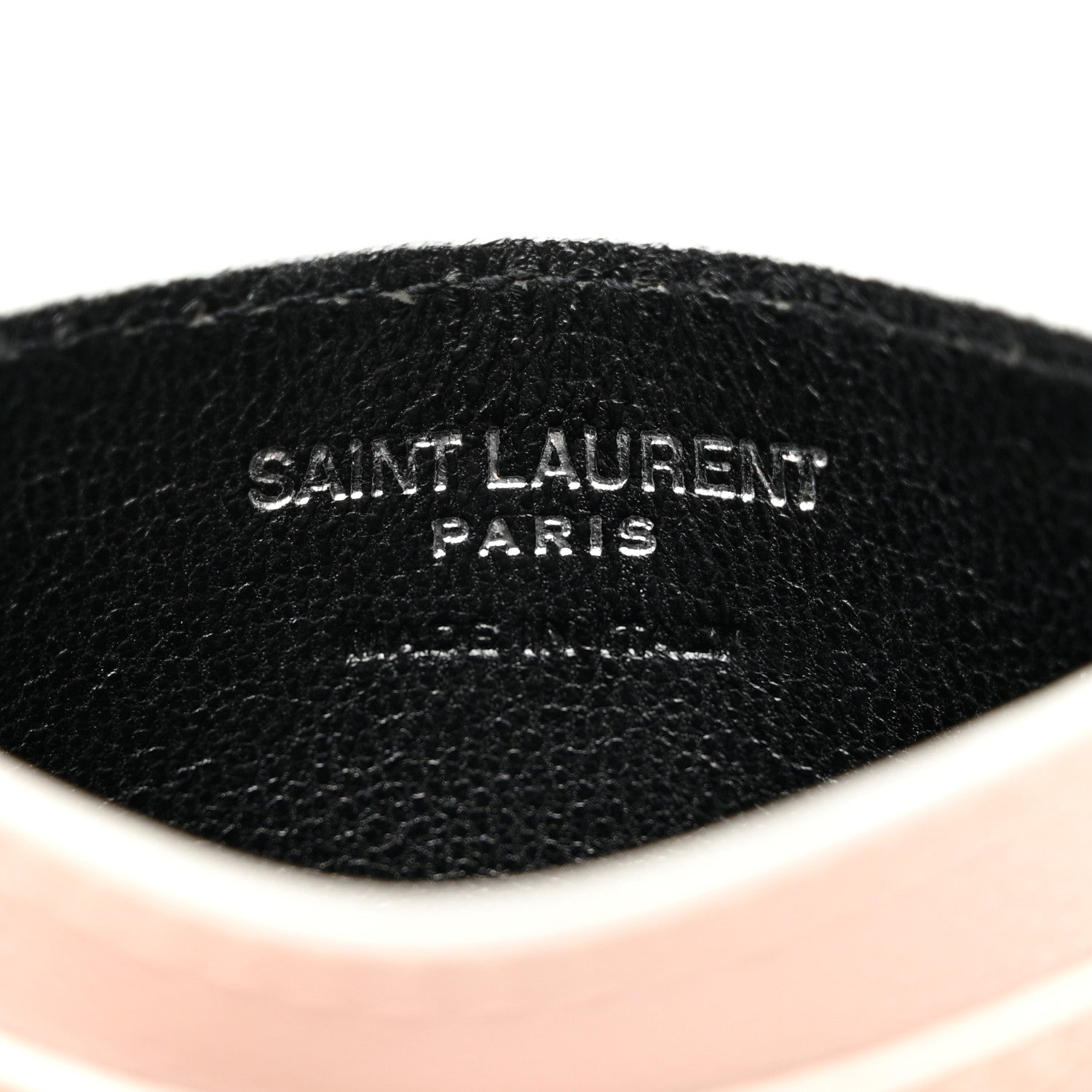 Saint Laurent Grain De Poudre Monogram Credit Card Case Rose 6 of 7