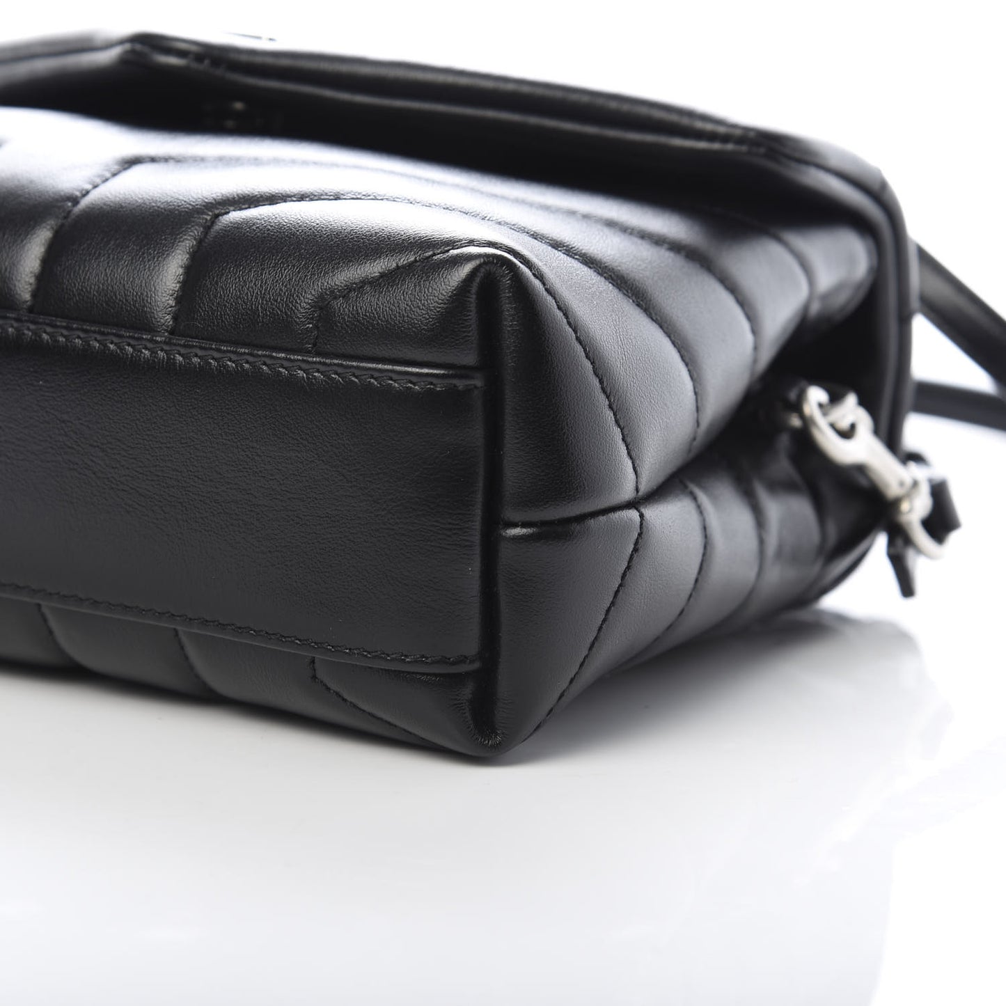 Calfskin Y Quilted Monogram Toy Loulou Crossbody Bag Black