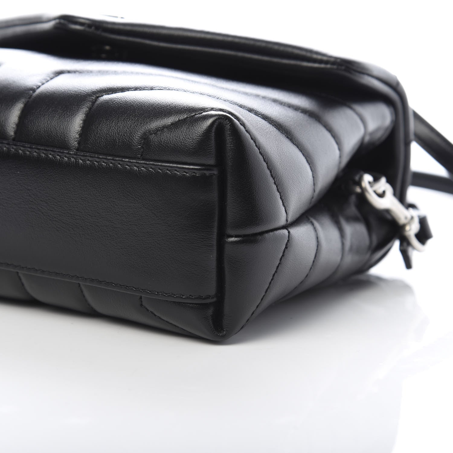 Saint Laurent Calfskin Y Quilted Monogram Toy Loulou Crossbody Bag Black 10 of 11
