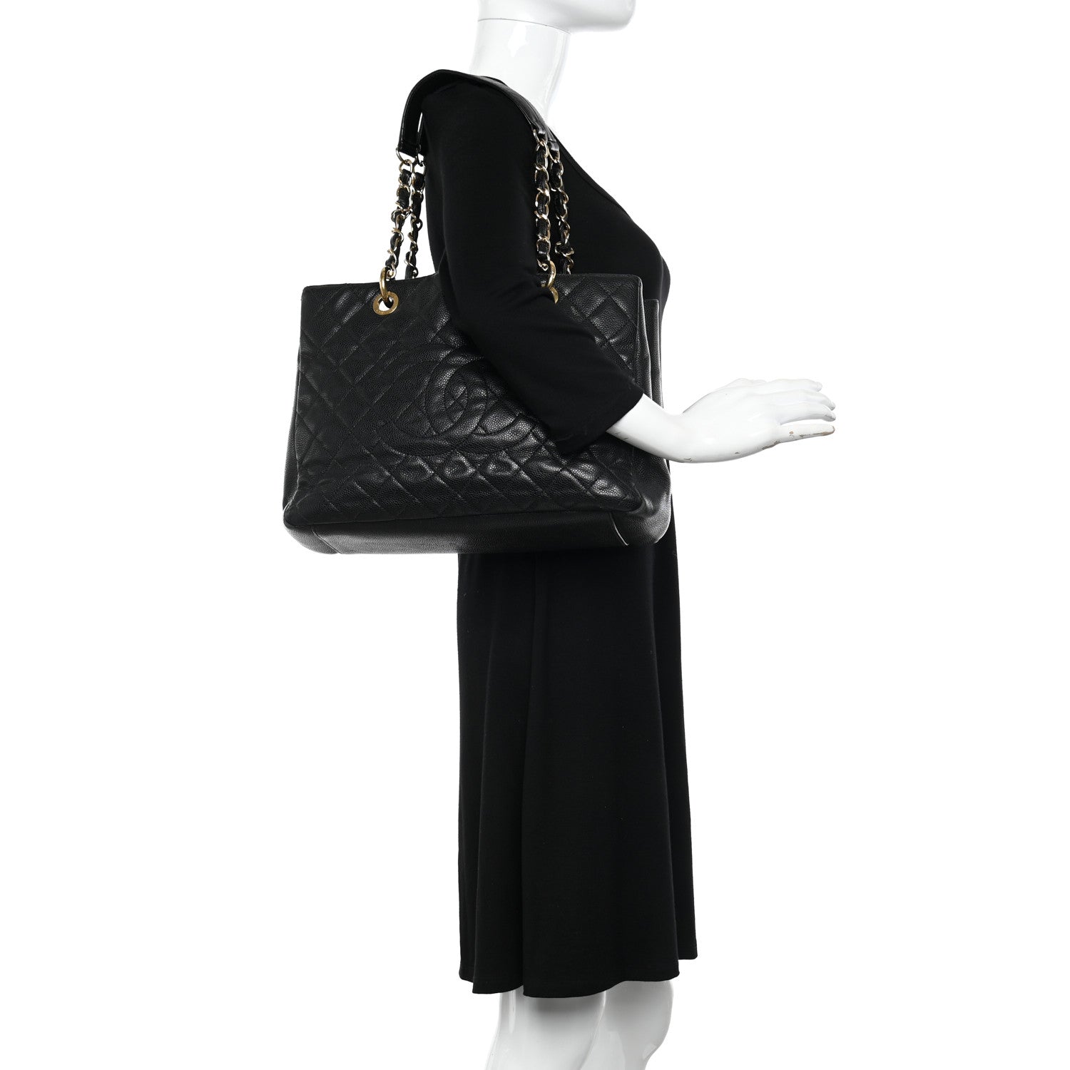 Chanel Caviar Quilted Grand Shopping Tote GST Black 2 of 13