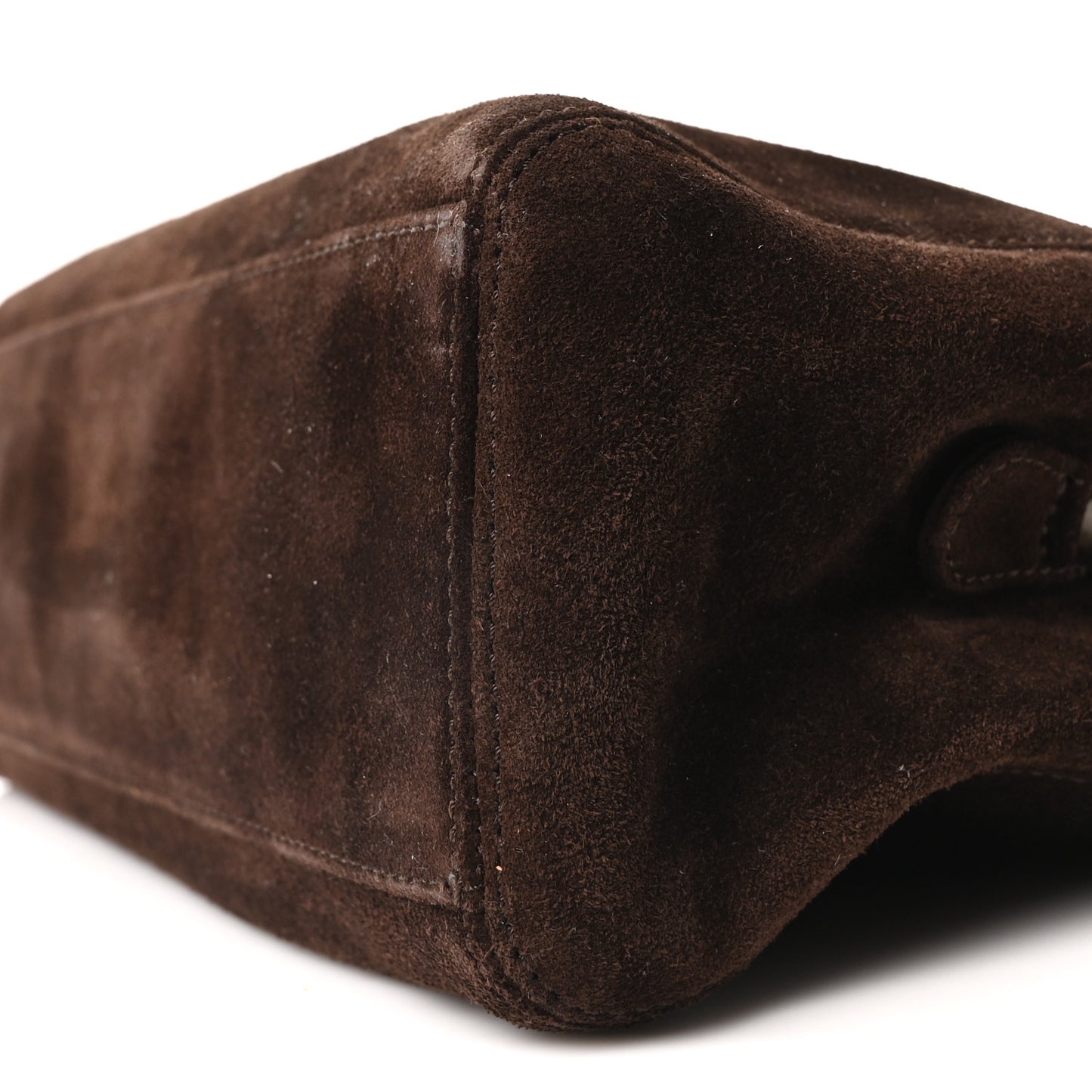 Suede Shopping Chain Tote Brown