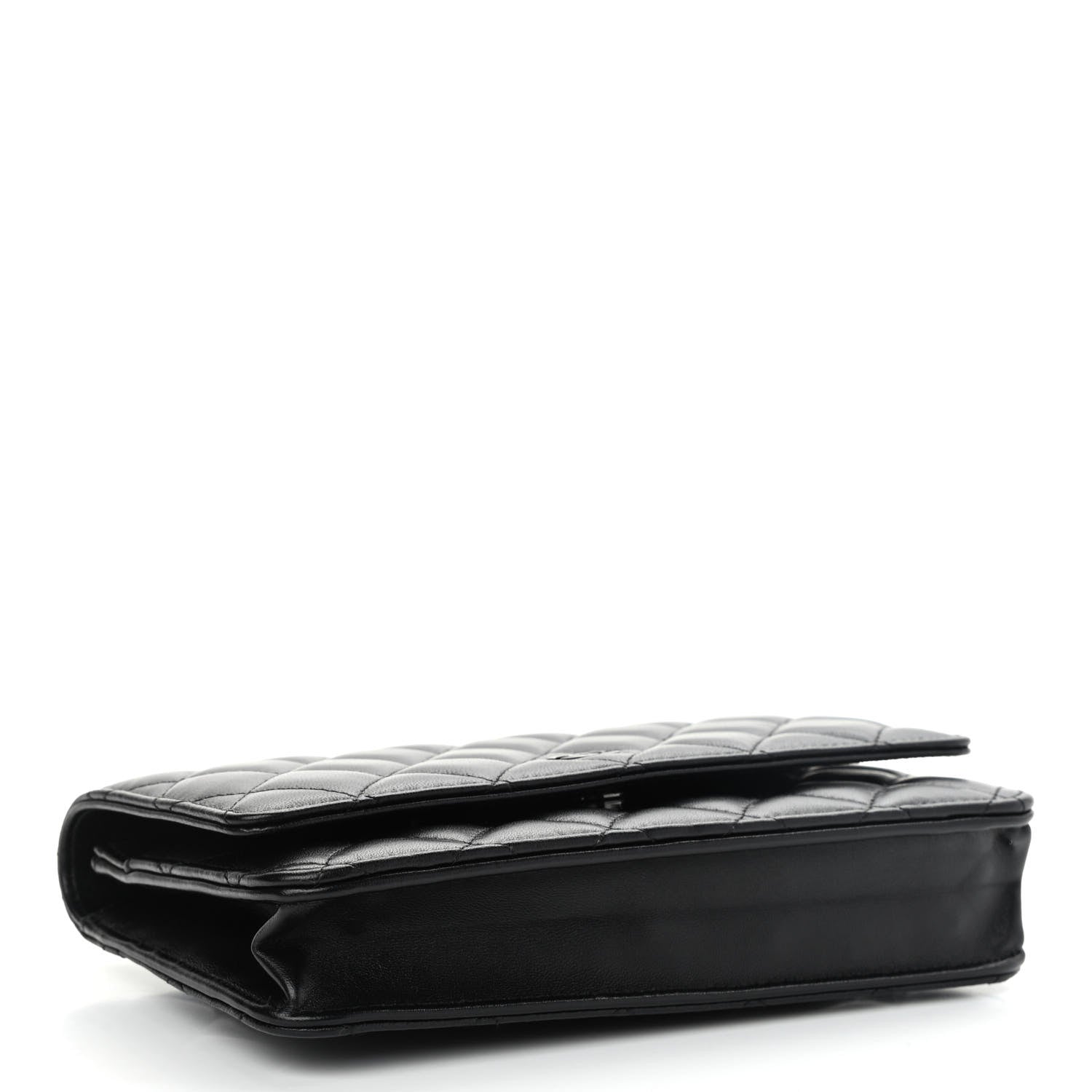 Chanel Lambskin Quilted Wallet On Chain WOC So Black 4 of 12