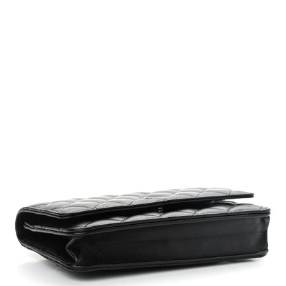 Chanel Lambskin Quilted Wallet On Chain WOC So Black 4 of 12