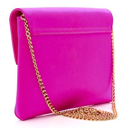 Versace Satin Crystal Embellished La Medusa Pouch On Chain Pink 3 of 12