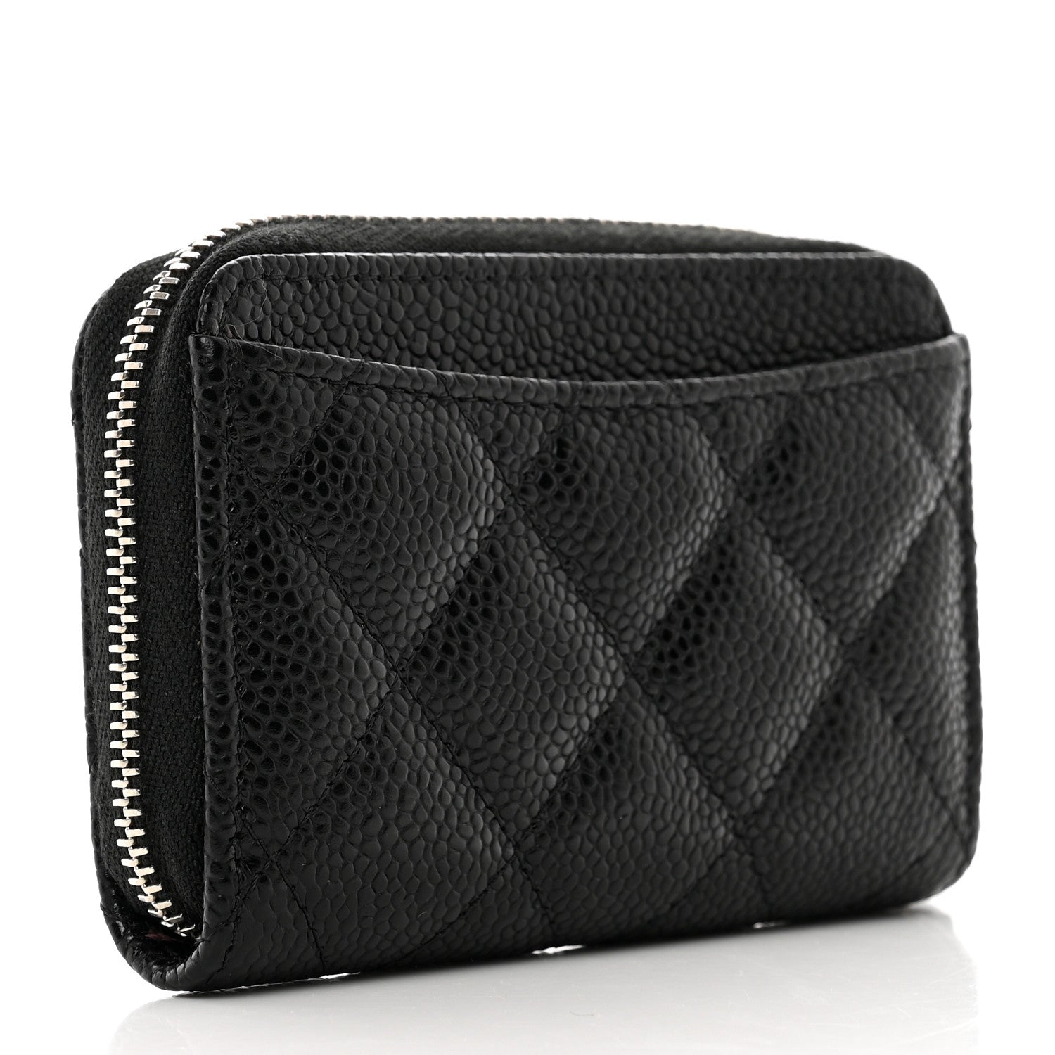 Chanel Caviar Quilted Zip Coin Purse Black 3 of 8