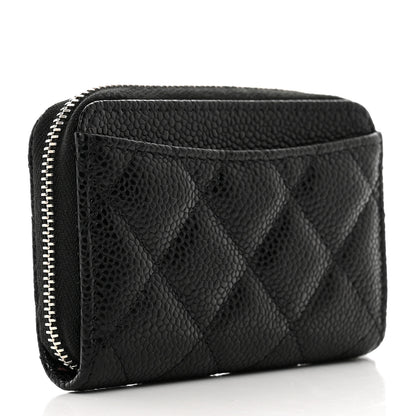 Chanel Caviar Quilted Zip Coin Purse Black 3 of 8