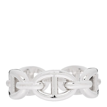 Hermes Sterling Silver PM Chaine d'Ancre Enchainee Band Ring 55 7.25 1 of 9