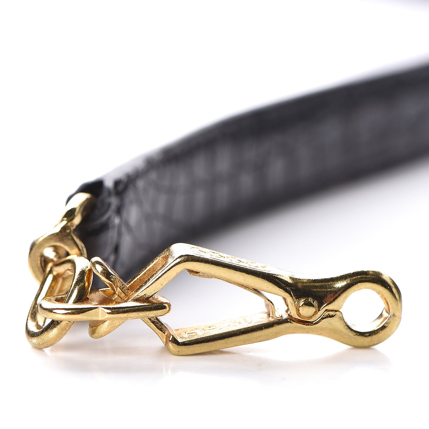 Shiny Porosus Crocodile Kelly Sellier 32 Black