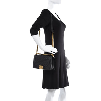 Chanel Caviar Quilted Medium Boy Flap Black 2 of 7