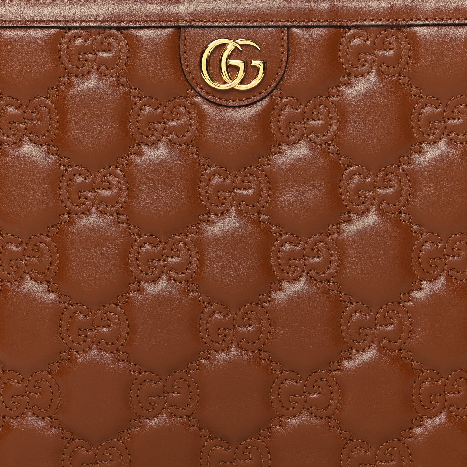 Gucci Calfskin GG Matelasse Pouch Brown 8 of 10