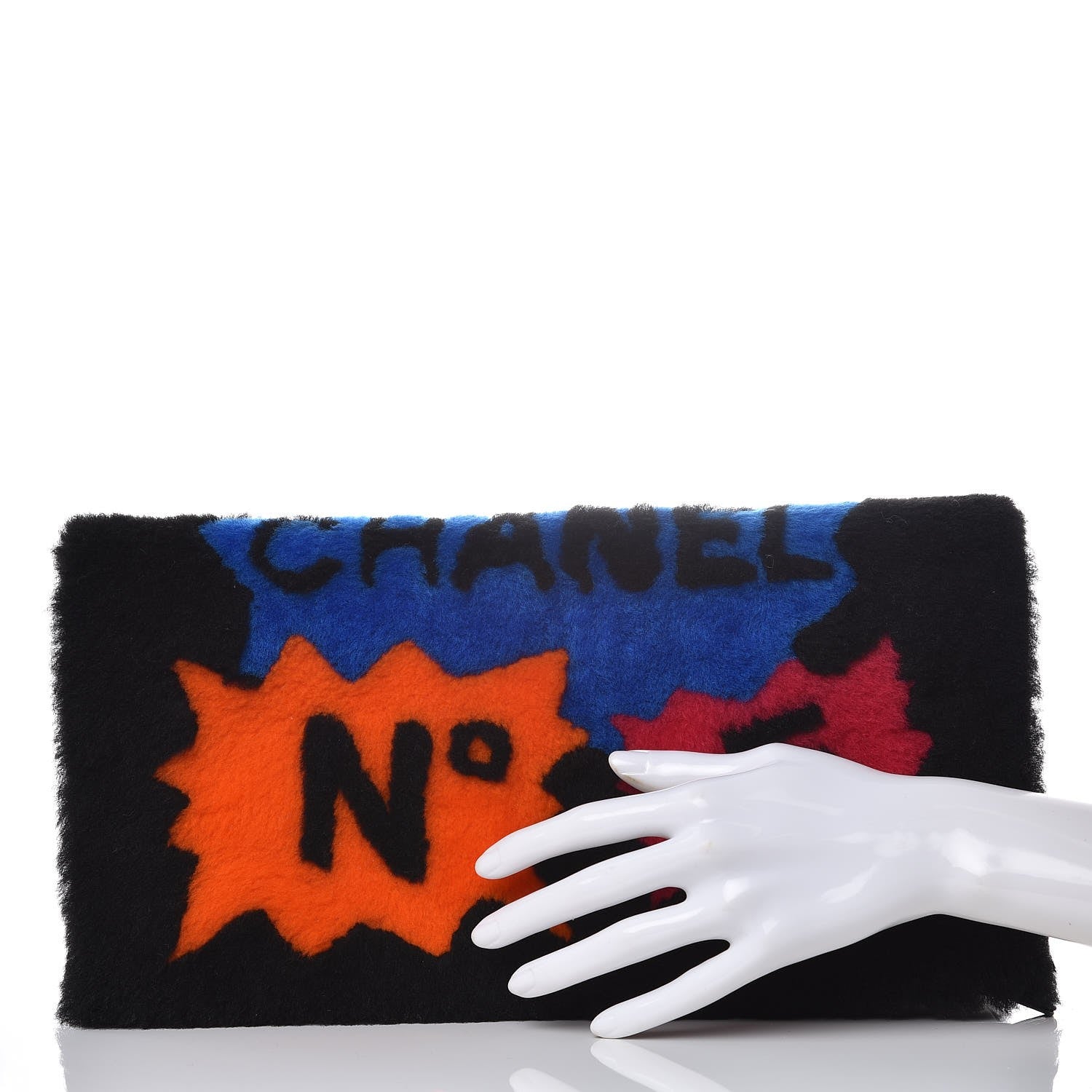 Chanel Shearling Lambskin 100% Clutch Black 2 of 8