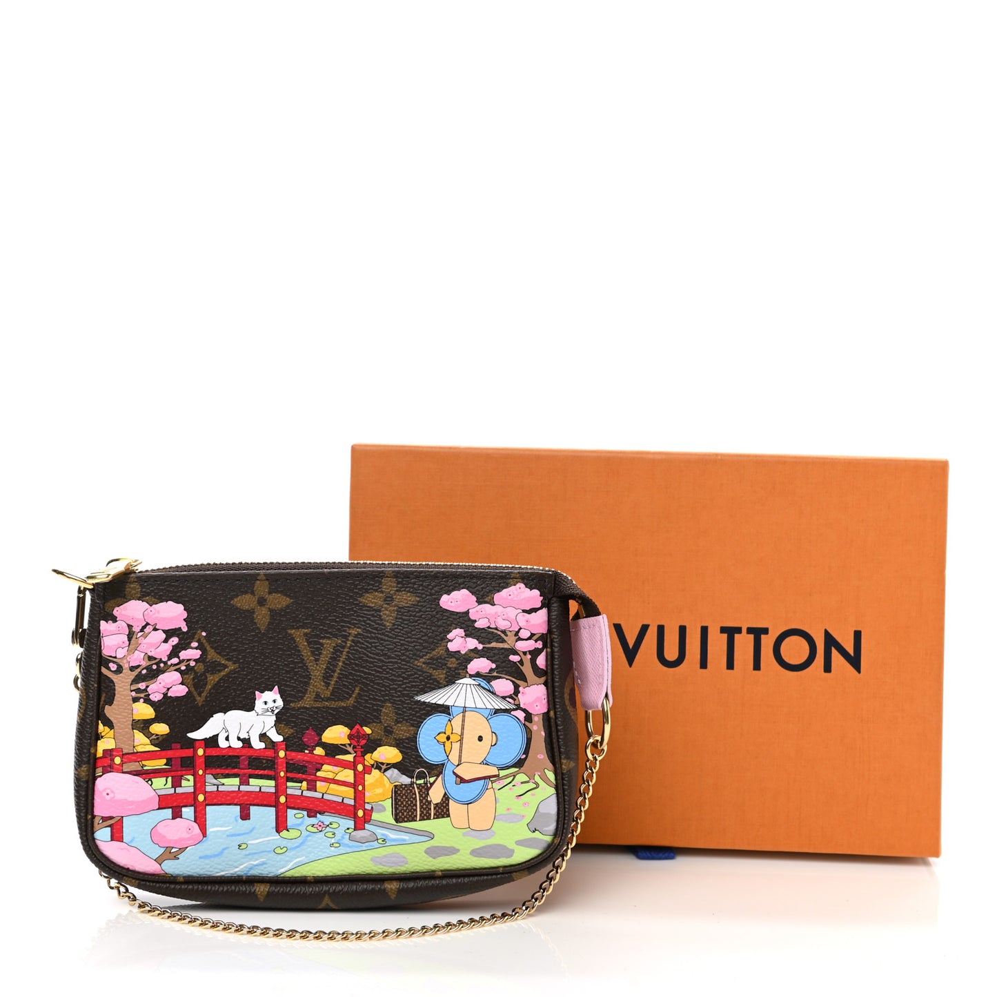 Monogram 2021 Christmas Animation Japanese Garden Mini Pochette Accessories Wisteria Pink