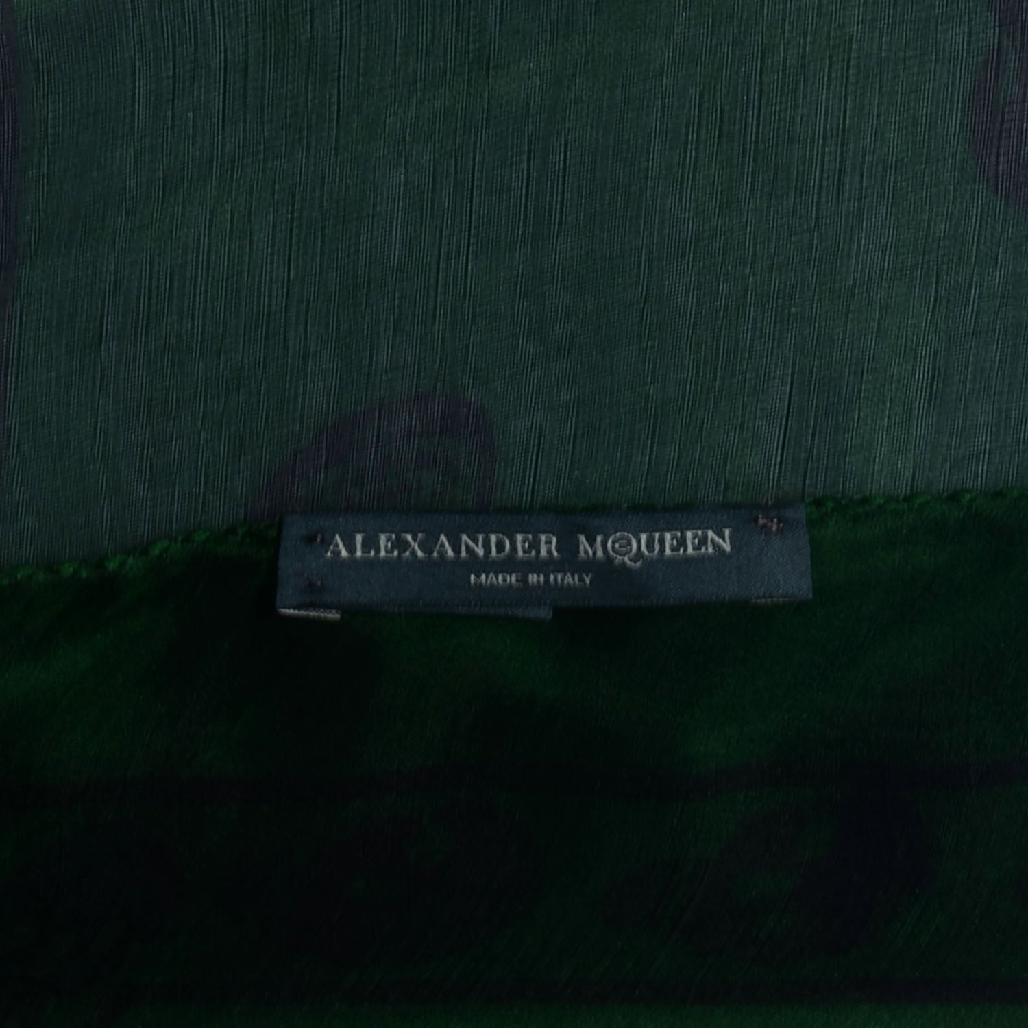 Alexander McQueen Silk Chiffon Skull Scarf Green 5 of 6