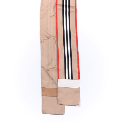 Burberry Silk Icon Stripe Skinny Scarf Archive Beige 2 of 3