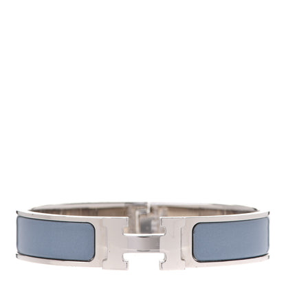 Hermes Enamel Narrow Clic Clac H Bracelet PM Gris Orage 1 of 6