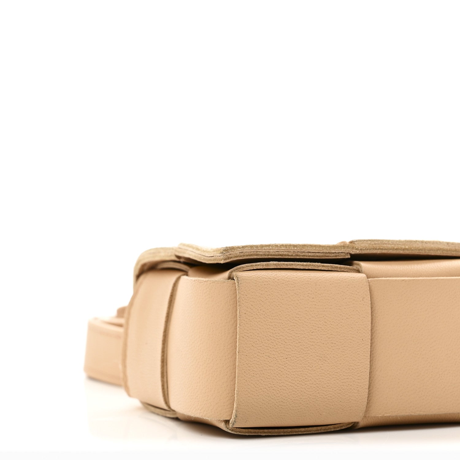 Bottega Veneta Lambskin Maxi Intrecciato Extra Mini Cassette Crossbody Bag Almond 8 of 9