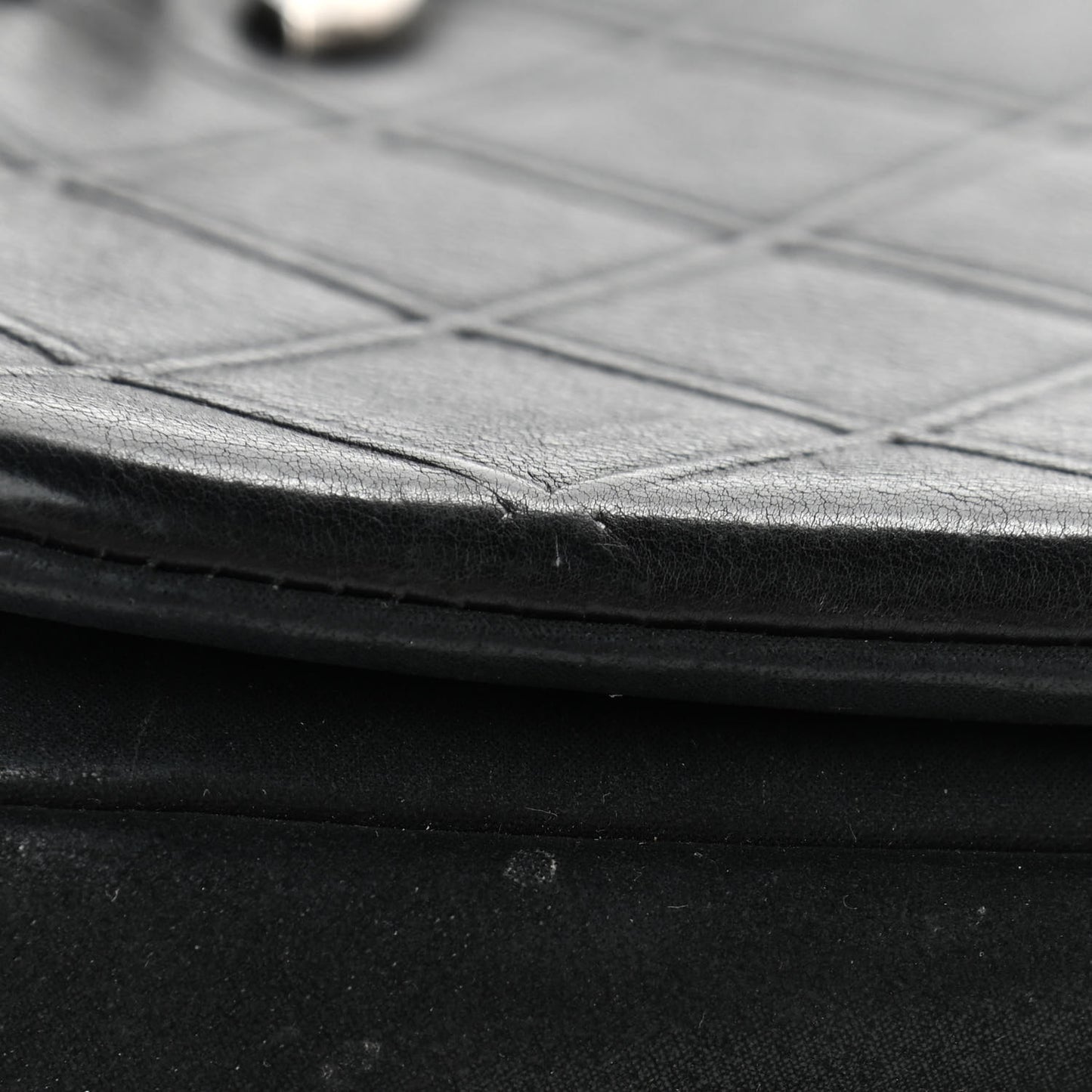 Calfskin Diamond Embossed New Chic Flap Black
