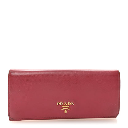 Prada Saffiano Metal Continental Flap Wallet Bruyere 1 of 9