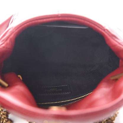 Saint Laurent Lambskin Quilted Toy Loulou Puffer Monogram Chain Satchel Red 4 of 7