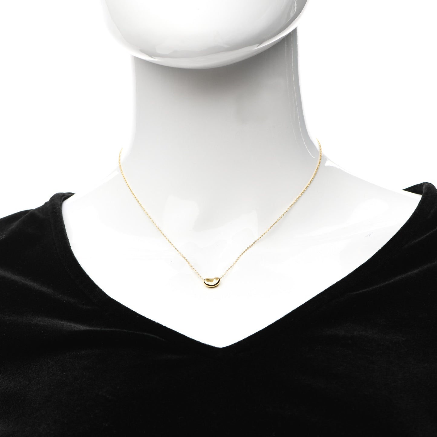 18K Yellow Gold 6.5mm Elsa Peretti Bean Pendant Necklace