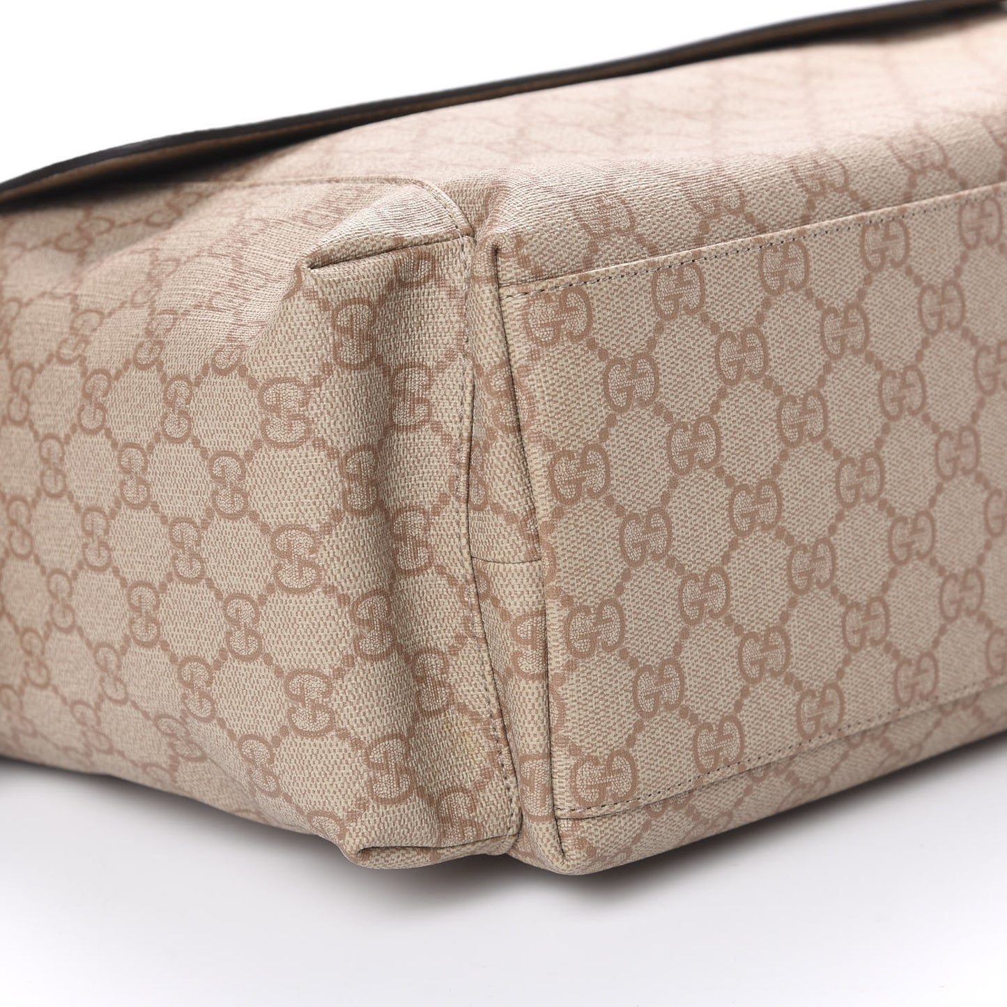 GG Supreme Monogram Messenger Diaper Bag Beige