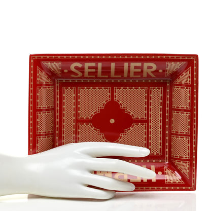 Hermes Porcelain Sellier Change Tray Rouge Or 2 of 6