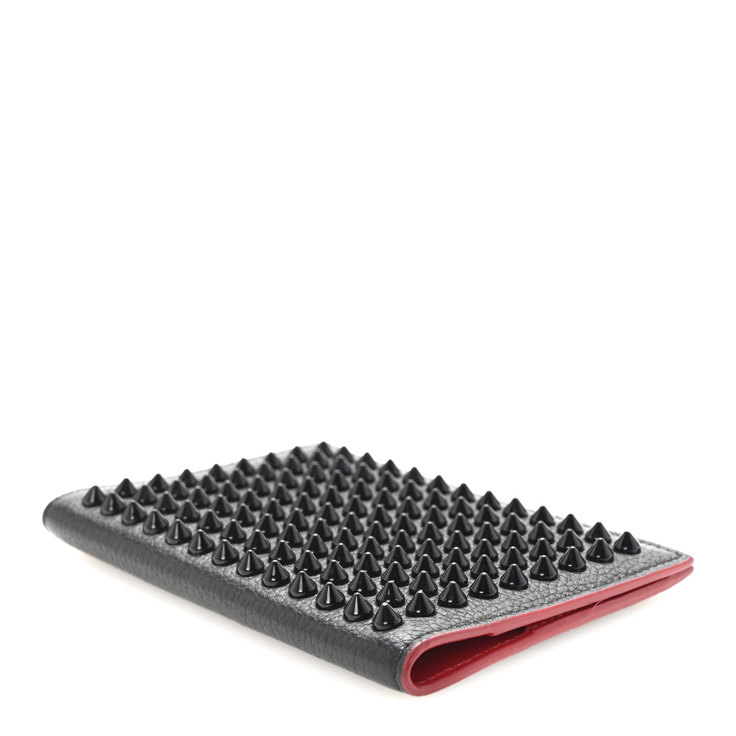 Christian Louboutin Calfskin Studded Loubipass Passport Holder Black 4 of 7
