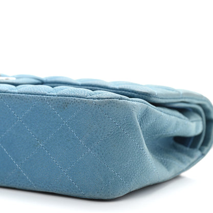 Chanel Iridescent Caviar Quilted Medium Double Flap Blue 10 of 13
